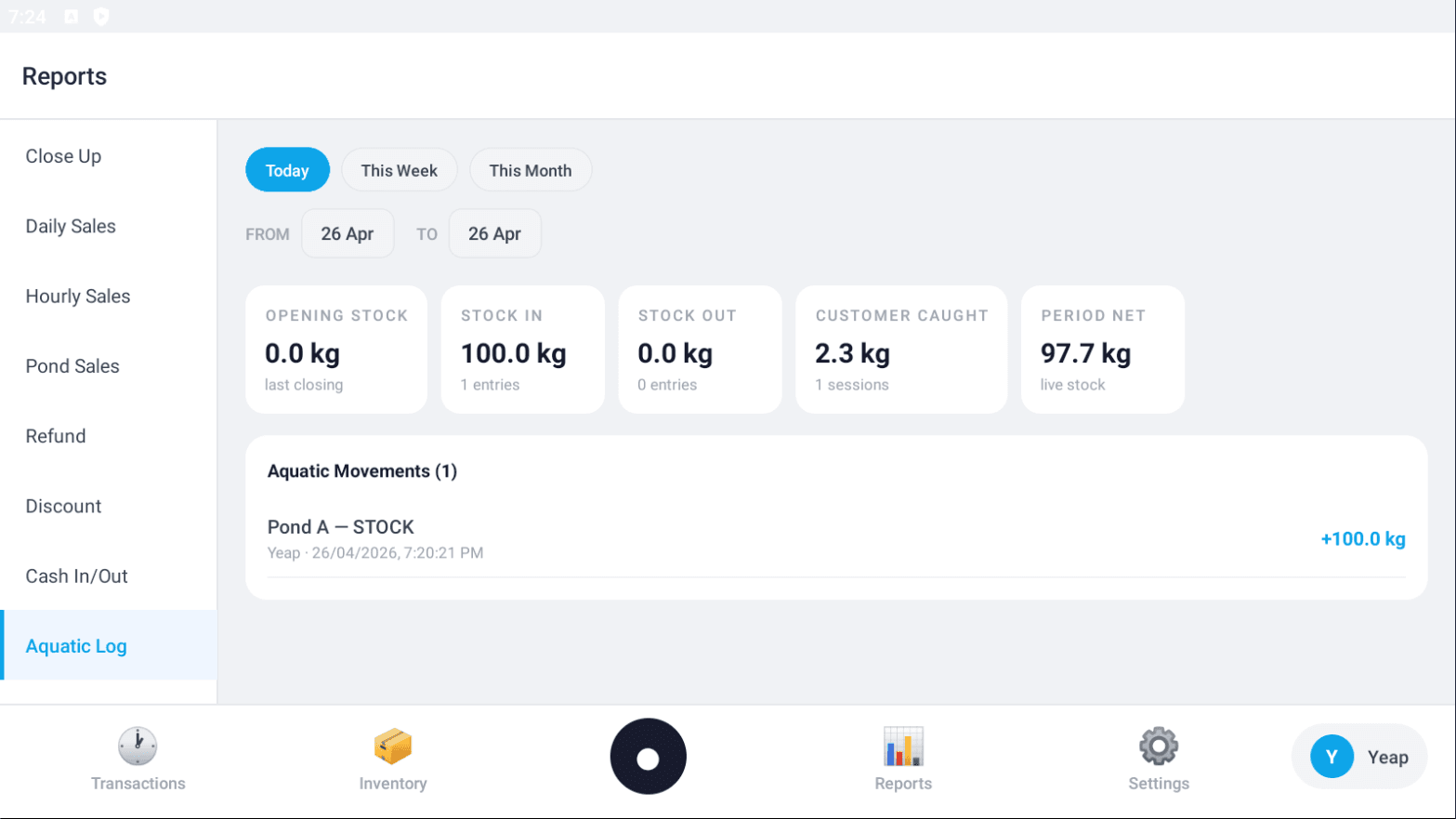 Laporan · Log Akuatik